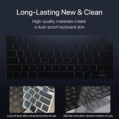Soonjet Premium Keyboard Cover Protector, Ultra Thin Keyboard Skin for 2026 2025-2021 M5/M4/M3/M2/M1 Pro/Max MacBook Pro 14/16, M5-M2 MacBook Air 13/15, US ANSI Layout - color: Translucent Tinted