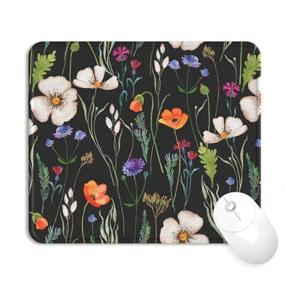 eulps Mouse Pad with Stitched Edge, Multiple Patterns Computer Mouse Pads with Non-Slip Rubber Base, Washable Cloth Mousepad, for Gaming, Laptop, PC (Wildflower Night) - color: 29Wildflower Night