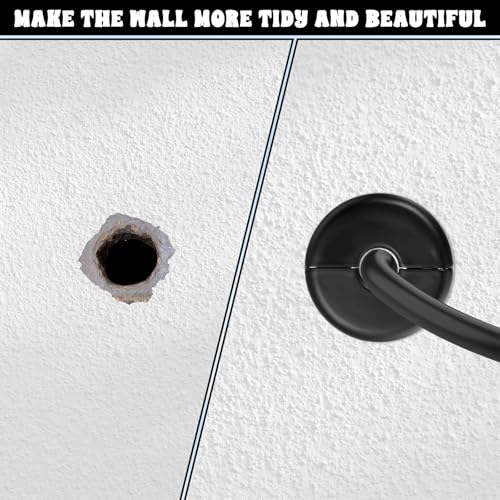 Thinp 2 Pcs Wall Grommets for Cables, Wall Cable Pass Through Anti-Slip Cable Hole Covers Starlink Cables Routing Kit Feed-Through for Walls Holes and Furnitures Wire Hole (Blake) - color: Black