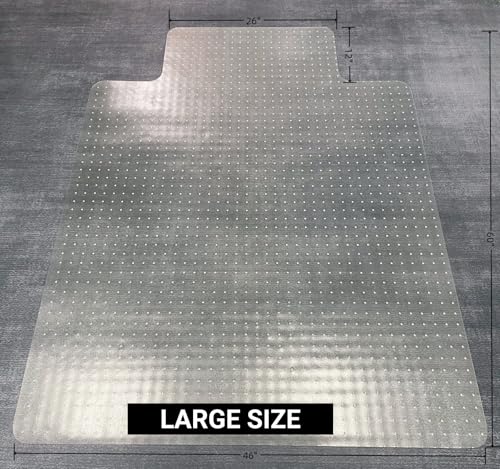 46” x 60” Office Chair Mat for Carpeted Floors – Large, Slip-Resistant, Heavy-Duty Desk Protector with Extended Lip – Easy Glide Rolling Desk Chair Mat for Work, Gaming, Home - size: 46" x 60"