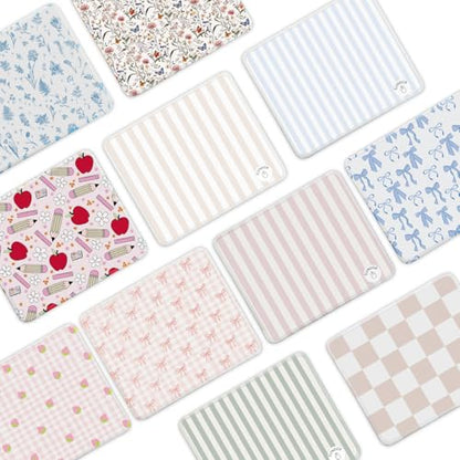 Mouse Pad for Desk with Stitched Edge, Premium Cute Washable Mouse Pads. Computer Mousepad with Non-Slip Rubber Base, Mousepads for Laptop, 9.25x7.75x0.12 inch (Blue Stripes) - color: Blue Stripes