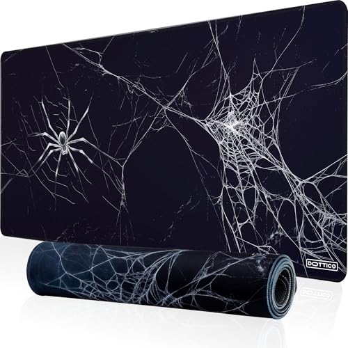 XXL Spider Web Gaming Mouse Pad for Desk - Large Desk Mat for Keyboard and Mouse - PC Mouse Pad with Non-Slip Water-Resistant Rubber Base, Stitched Edges - 35.4x15.7 in (90x40 cm, XX-Large) - color: Spider Web, size: 35.4L x 15.7W inches