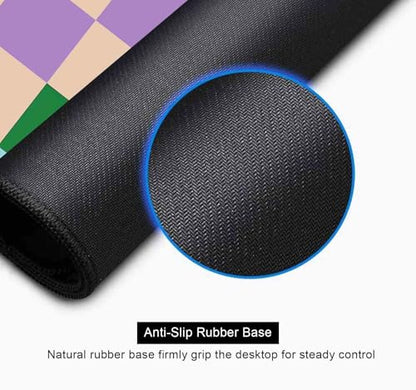 Colorful Checkered Desk Mats, Retro Purple Pink Blue Green Large Desk Pad, Aesthetic Desktop Mat, Writing Mat, Non-Slip Rubber Gaming Mouse Pad for Laptop Computer Office, 31.5 X 11.8 in - color: Colorful Checkered