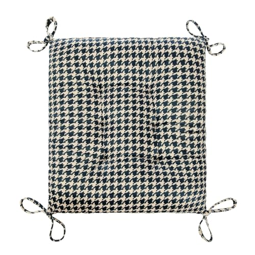 Outdoor Patio Cushion, Rocking Chair Cushion, Tufted Pads, Set of Upper and Lower with Ties Pack of 2 (2 Sets) - Back 20"×17", Seat 17"×17" (Blue Houndstooth) - color: Blue Houndstooth