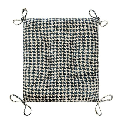 Outdoor Patio Cushion, Rocking Chair Cushion, Tufted Pads, Set of Upper and Lower with Ties Pack of 2 (2 Sets) - Back 20"×17", Seat 17"×17" (Blue Houndstooth) - color: Blue Houndstooth