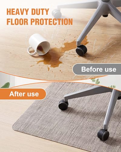 Carvapet Office Chair Mat for Hardwood Floor, 36x48 Inch Heavy Duty Floor Protector, Non Slip Desk Chair Mat for Rolling Computer Gaming Chairs, Easy to Clean Light Brown - color: Light Brown