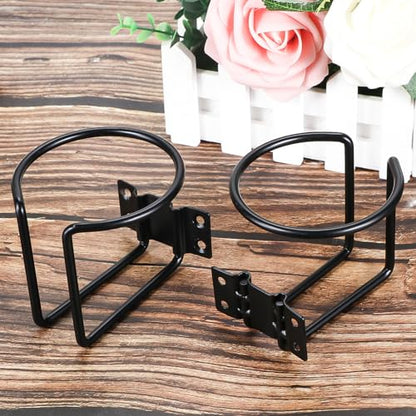 2 pcs Stainless Steel Boat Cup Holder, Universal Drink Holders, Suitable for Boat, Truck, RV, Tractor, Outdoor Wooden Swing (Black) - color: Black-2