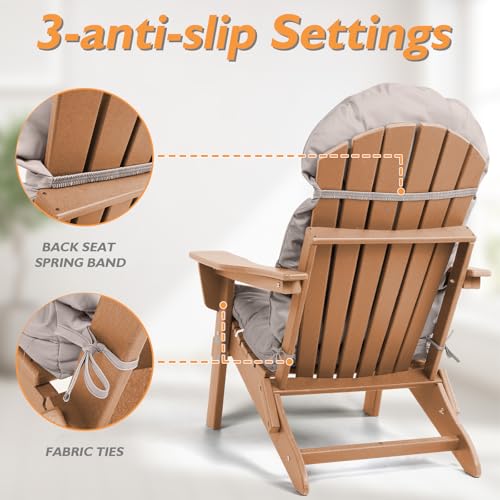 Adirondack Chair Cushion, Rocking Chair Cushions High Back, Thickened Patio Chair pad for Indoor and Outdoor - color: Beige Gray, size: Set of 1