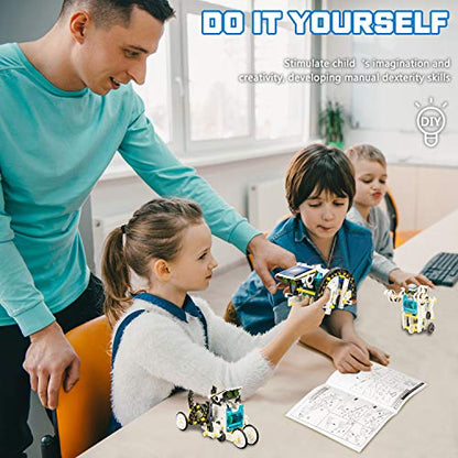 STEM 13-in-1 Solar Power Robots Creation Toy, Educational Experiment DIY Robotics Kit, Science Toy Solar Powered Building Robotics Set Age 8-12 for Boys Girls Kids Teens to Build - color: White1