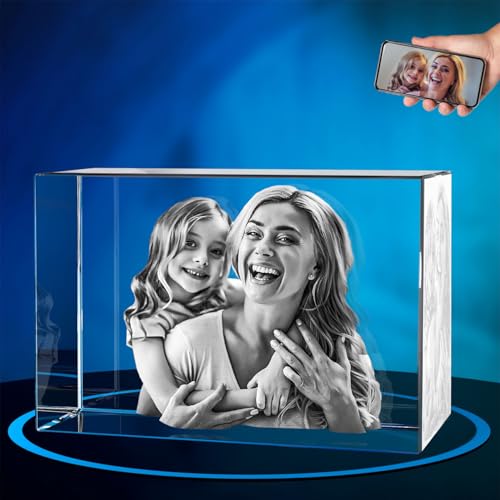 ArtPix 3D Crystal Photo, Personalized Gifts for Women, Wife, Mom, Her, Him, Men, Great Customized Gift With Your Own Photo - Anniversary, Wedding, Birthday - Custom Glass 3D Laser Etched Picture Frame - size: Small, style: Landscape