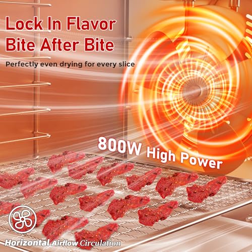 Food Dehydrator, 12 Stainless Steel Trays, 800W Electric Dehydrator Machine with Digital Timer & 194℉ Temp Control, 4 Presets, 10.9ft² Dehydrator for Food and Jerky, Fruit, Herbs, Dog Treats
