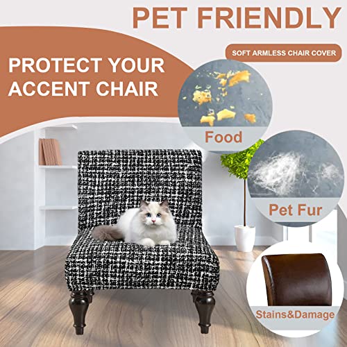 Eco-Ancheng Armless Chair Slipcover Removable Armless Accent Chairs Covers Washable Armless Slipper Chair Slipcover Printed Armless Chair Furniture Protector Covers for Living Dining Room Hotel - color: A8