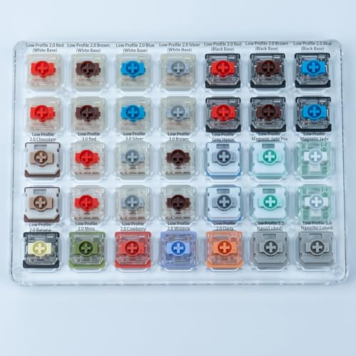 GATERON Low Profile Keyboard Switches Series, Jade Pro Chocolate Banana Grey Heron Switches Compatible for Low Profile Gaming Keyboard