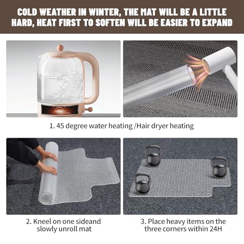 Clear Office Chair Mat for Carpet - 36"x48" Heavy-Duty Protection for Low Pile Carpets - Not Suitable for Hardwood Floors - size: 48×36inch