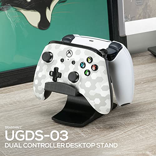 Dual Game Controller Desktop Holder Stand - Universal Design for Xbox ONE, PS5, PS4, PC, Steelseries, Steam & More, Reduce Clutter UGDS-03 (Black) - color: UGDS-03 Black