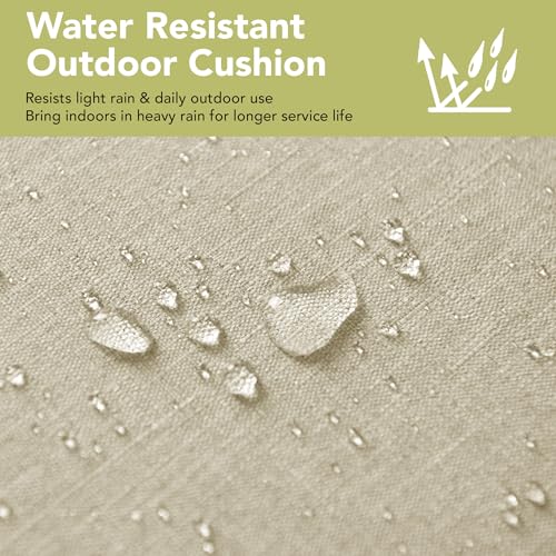 Outdoor Chair Cushions, Fade-Resistant & Water-Resistant, D Shaped Patio Furniture Seat Chair Pads Replacement with Ties, Non-Slip Bottom, Removable Cover, Set of 2, 18.5 x 16 Inch, Beige - color: Beige, size: 18.5" x 16" 2 Pack