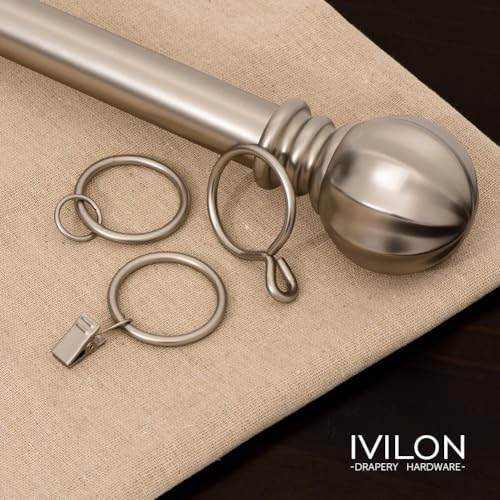 Ivilon Drapery Curtain Clip Rings - Clips Ring for Curtain Panels 1.7", Set of 14 - Satin Nickel - color: Satin Nickel, size: Set of 14 (1.7")