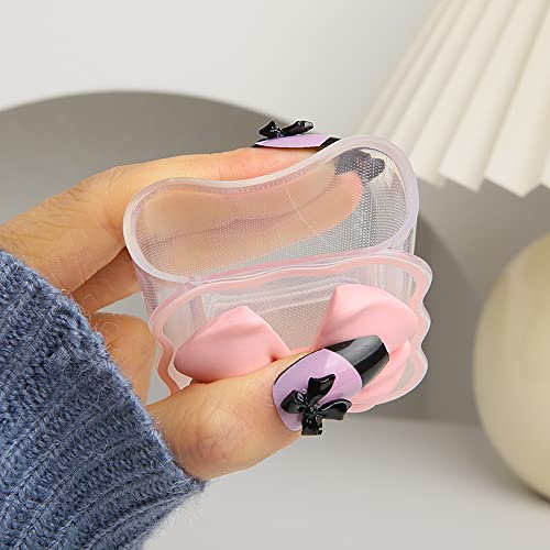 Compatible with iPhone 18W/20W USB-C Charger Cover Cute 3D Bow Tie Design Clear Soft Charger Protector Kawaii Cable Saver for iPhone 11 12 13 14 Pro Max Fast Power Adapter, Pink 2 (5in1) - color: Pink 2 (5 in 1)
