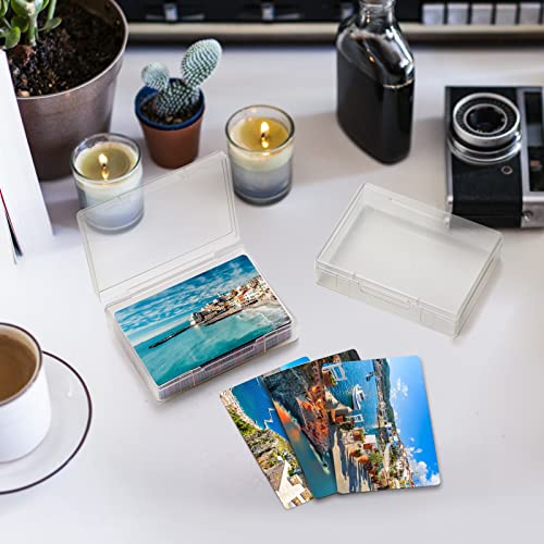 Tebery 24 Pack Blank Playing Card Case Clear Card Deck Box Snaps Closed, Empty Plastic Storage Box Holder for Bank Cards, Business Cards, Game Card