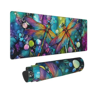 Dragonfly Mouse Pad Extended Large Gaming Mouse Pad XL Stitched Edges for Gamer Home Office 31.5 X 11.8 Inch - color: Dragonfly 11