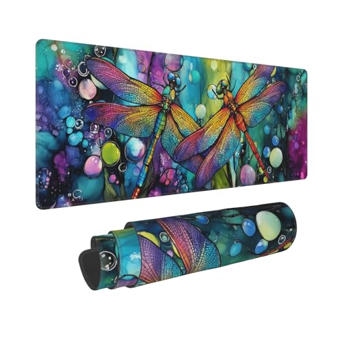 Dragonfly Mouse Pad Extended Large Gaming Mouse Pad XL Stitched Edges for Gamer Home Office 31.5 X 11.8 Inch - color: Dragonfly 11
