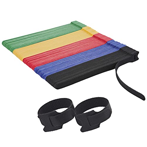 150 PCS Fastening Cable Ties Reusable, Multi-purpose 8 in Cable Management Ties with Hook and Loop, Adjustable Cord Ties for Organizing Home, Office and Data Centers, 5 Colors - color: 8 Inch 150 Pcs
