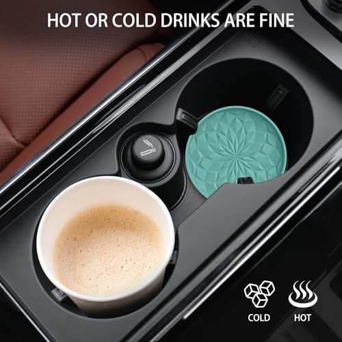 ME.FAN Car Coasters for Cup Holders [4 Pack] - 2.75in Silicone Auto Mug Mats - Universal Non-Slip Recessed Car Interior Accessories Teal Blue - color: 4pack-teal Blue