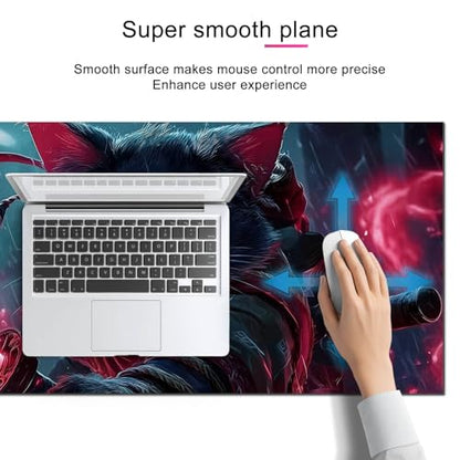 HOMETITUTE Dark Fantasy Cat Art XL Mouse Pad Gaming Mousepad 31.5x11.8 Inch Non-Slip Keyboard Desktop Protector Mat Diatomite Large Mouse Pad for Home and Office Desk Accessories - color: Dark Fantasy Cat Art