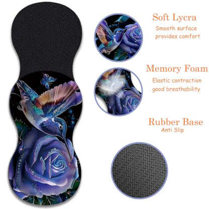 Large Gaming Mouse Pad + Wrist Rest+ Coaster Combo, 31.5 "x 11.8" Durable Non-Slip Extension Table Mat, Suitable for Office and Home, Hummingbird Flower - color: Hummingbird Flower