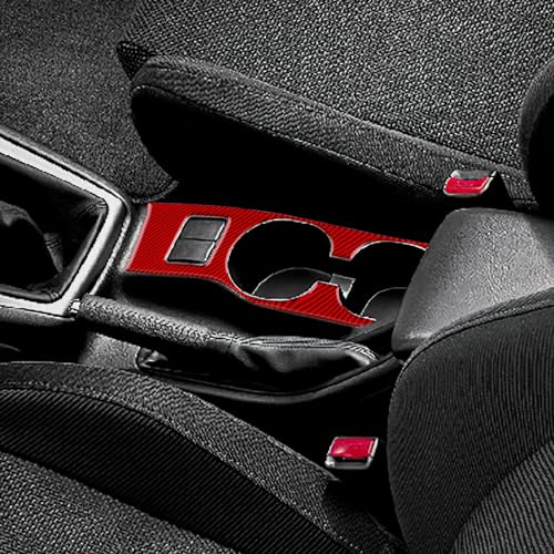 AIRSPEED for Subaru Impreza 2005 2006 2007 Gear Shift Cup Holder Frame Cover Carbon Fiber Center Console Interior Trim Accessories, Red - color: Cup Holder Frame Red