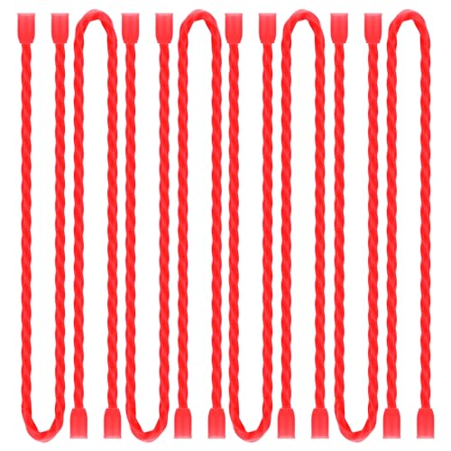 8Pcs 12-inch Silicone Cable Ties Reusable Steel-Core Silicone Twist Colorful Cable Tie Straps for Bundling and Organizing, Bendable Holder Strap for Indoor and Out All Purpose, Red - color: Red, size: 12 Inch