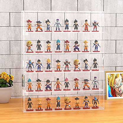 AITEE Acrylic Display Case, Display Cabinet for Mini Funko Pop Figures, Dust-Proof Clear Wall Mounted or Desktop 5 Layer Storage Mini Toys/Rock Stone, Each Compartment: 15 7/10”L x 3 2/5”W x3 4/5”H - size: 5-Layer