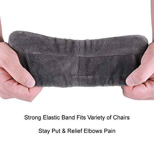Aloudy Ergonomic Memory Foam Office Chair Armrest Pads, Comfy Gaming Chair Arm Rest Covers for Elbows and Forearms Pressure Relief(Set of 2) (Gray) - color: Medium, Gray