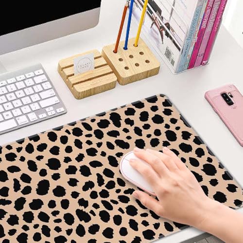 Desk Mat, Big Desk Pad, XL Extended Gaming Mouse Pad, Large Mouse Pad for Desk Rubber Base Mousepad with Stitched Edges, Keyboard Mouse Mat for Work, Game, Office, Home - Leopard Print - color: Leopard Print