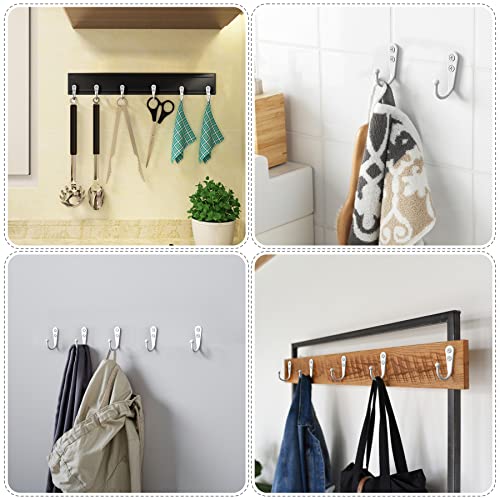 ZAYBOD 25 Pack White Hooks for Hanging - Heavy Duty Zinc Alloy Wall Mounted Hook Bulk for Coats, Towels - Matte White Single Coat Hook, Multi-Room Modern Closet Hardware Value Set - color: 25PCS + White Hook