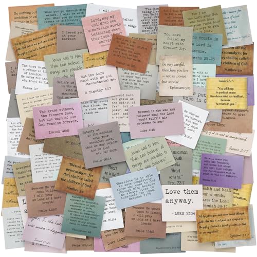 120 Pieces Retro Bible Verse Stickers (2 Pieces of Each), Inspirational Christian Vintage Journaling Stickers Typewriter Font Quotes Bible Study Supplies for Water Bottle Laptop Scrapbooking Decals - style: Bible Verse Stickers, 120 pcs, 2 pcs/each