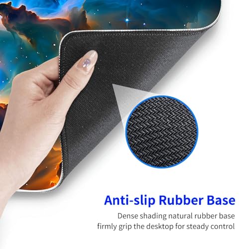 Large Gaming Mouse pad,Deep Starry Sky Nebula Blue Anti Slip Rubber Base Mouse pad, Suitable for Computer, Laptop, Office Desk Accessories - color: Deep Starry Sky Nebula Blue