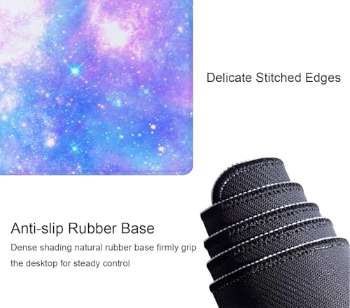 Magical Galaxy Star Desk Mat Pink and Blue Mouse Pad Large Dark Aesthetic Desk Pad Gaming Mousepad Extended XL 31.5 x 11.8 in Laptop Computer Mouse Keyboard Mat - color: Pink and Blue Magical Galaxy Star