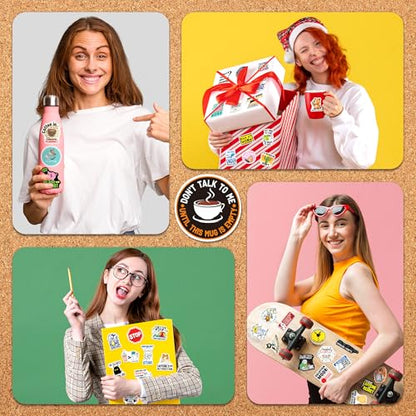 200PCS Funny Work Stickers for Adults, Work Meme Stickers for Laptop Phone Water Bottle Hard Hat, Waterproof Office Humor Vinyl Decals for Coworkers