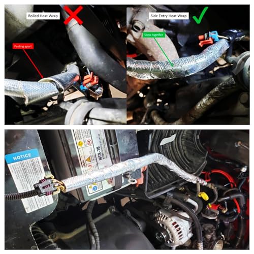 25mm - 1" Self Closed Aluminized Heat Shield Sleeve Protection Side Entry High Temp for Hoses, Wire Harnesses, Cables, Automotive, Exhaust 39" (1 Meter) - size: 25mm - 1" Dia - 39" Long