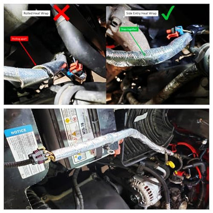 25mm - 1" Self Closed Aluminized Heat Shield Sleeve Protection Side Entry High Temp for Hoses, Wire Harnesses, Cables, Automotive, Exhaust 39" (1 Meter) - size: 25mm - 1" Dia - 39" Long