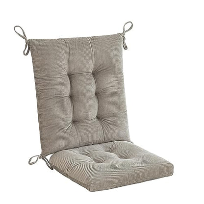 Outdoor Patio Cushion, Rocking Chair Cushion, Tufted Pads, Set of Upper and Lower with Ties Pack of 2 (2 Sets) - Back 20"×17", Seat 17"×17" (Grey) - color: Grey
