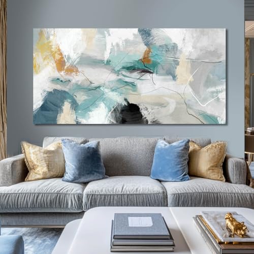 SOUGUAN Green Wall Art Abstract Wall Decor Teal Pictures Canvas Prints Artwork for Walls 29"x58" - color: Green, size: 58"L x 29"W