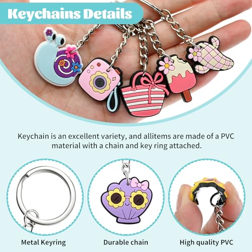 Keychains Bulk,Funny Key Chain for Prizes Incentives Holiday Gifts Birthday Party Favors - color: 30pcs Summer Keychains