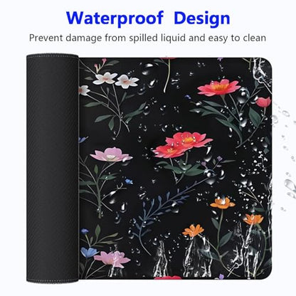 Large Gaming Mouse pad,Flower Branch Pattern Cute Anti Slip Rubber Base Mouse pad, Suitable for Computer, Laptop, Office Desk Accessories - color: Flower Branch Pattern Cute