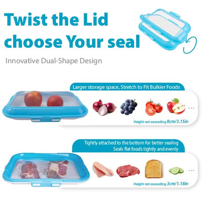 Kmass Kmaxx Plastic Snack Tray with Elastic Reversible Lid, 2-Pack – Airtight Storage Container for Fridge for Bacon, Deli Meat, Cheese, Cold Cuts & Fruit