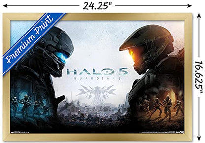 Trends International Halo 5 - Key Art Wall Poster, 22.4L x 14.7W, Gold Framed Version - color: Gold Framed Version, size: 22.4"L x 14.7"W