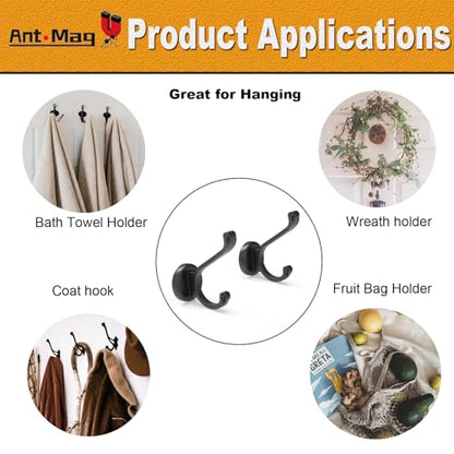 Ant Mag Magnetic Hooks Heavy Duty 140lbs Neodymium Magnet Wall Hooks for Hanging Coats Robes Backpacks Bags Hats Keys Mugs Cups Towels Pack of 4 - size: D1.65in Style1 4 Pack