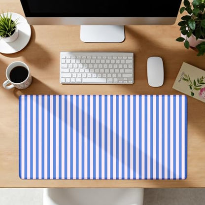 Blue Pink Striped Desk Mat Cute Pastel XXL Large Gaming Mouse Pad Desk Pad Kawaii Aesthetic Home Office Decor Cozy Keyboard Laptop Computer Mat - color: A6- Blue Pink