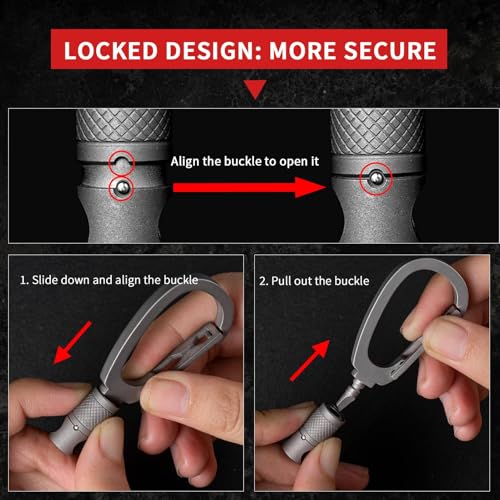 FEGVE Titanium Quick Release Swivel Keychain, Pull Apart Detachable Keychain Heavy Duty Car Key Holder with Key Rings - color: Matte 1 Pack